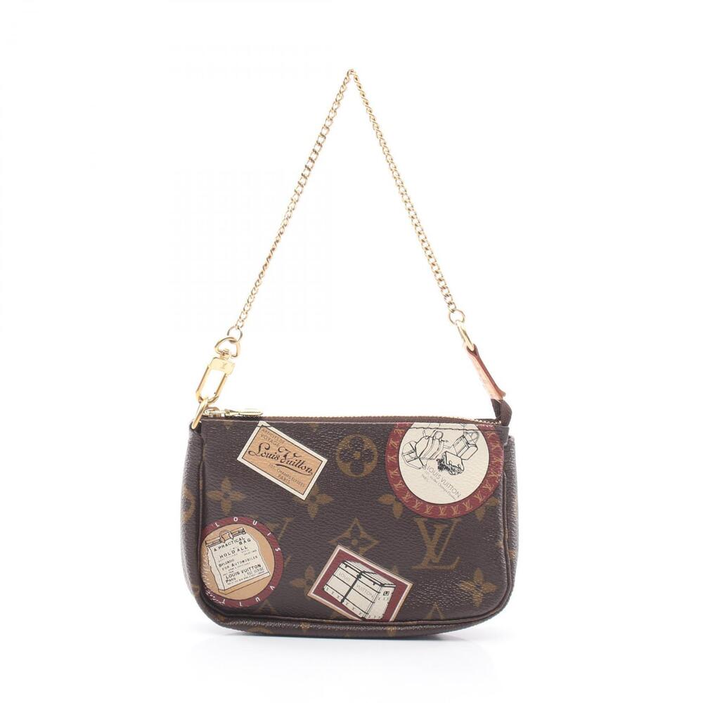Louis Vuitton Pochette Accessoires Monogram Label Collection Handbag Canvas